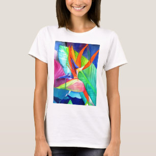 T-shirt Oiseau du Paradis Strelitzia fleur art tropical