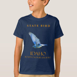 T-shirt Oiseau du Territoire de l'Idaho Le Merlebleu azuré