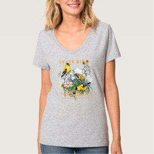T-shirt Oiseau du Territoire du New Jersey Le Chardonneret