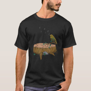 T-shirt Oiseau Et Nature Vinyl Record Joueur Musique Vinyl