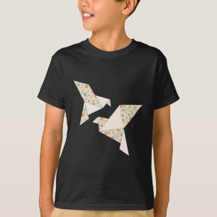 T-Shirt oiseau floral origami