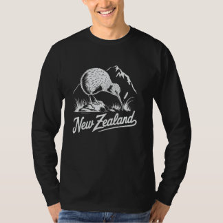 T-shirt Oiseau Kiwi de Nouvelle-Zélande Rétro Nature NZ Fa