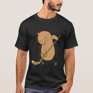 T-shirt Oiseau Kiwi Joue Au Hockey Sur Gazon Kiwi Oiseau E
