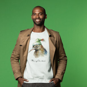 T-shirt Oiseau Kiwi mignon en Casquette elfe de Noël, cout