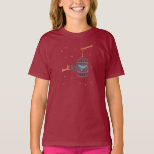 T-shirt Oiseau libre Cage à oiseaux   Art folklorique Main