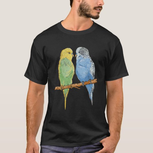 T-shirt Oiseau Lover Parakeet Amateurs d'oiseaux doux, ret (Devant)