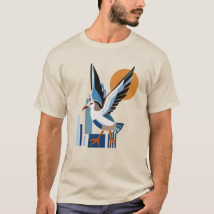 T-shirt Oiseau marin géométrique