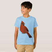 T-shirt Oiseau masculin cardinal rouge (Devant entier)