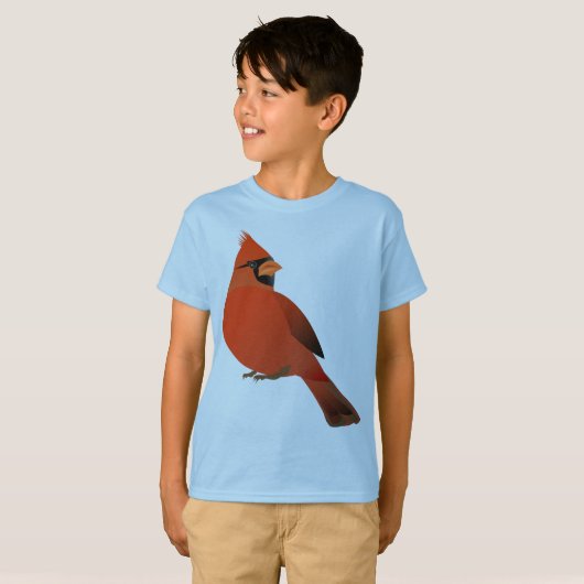 T-shirt Oiseau masculin cardinal rouge (Devant entier)