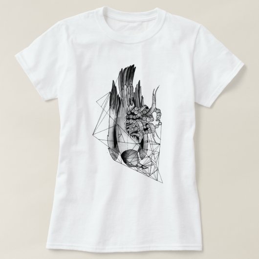 T-shirt Oiseau mort noir et blanc (Design devant)