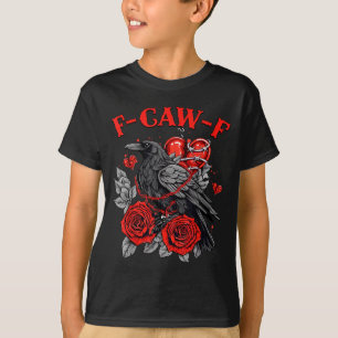 T-shirt Oiseau noir drôle F-caw-f Anti Saint-Valentin Céli