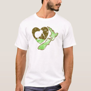 T-shirt Oiseau NOUVELLE ZÉLANDE de kiwi avec un coeur