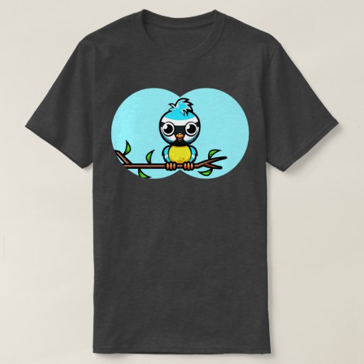 T-shirt Oiseau observer bleu il Oiseau Nerd (Design devant)