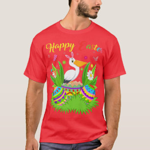 T-shirt Oiseau pélican Amant Floral Oeuf de Pâques Funny P