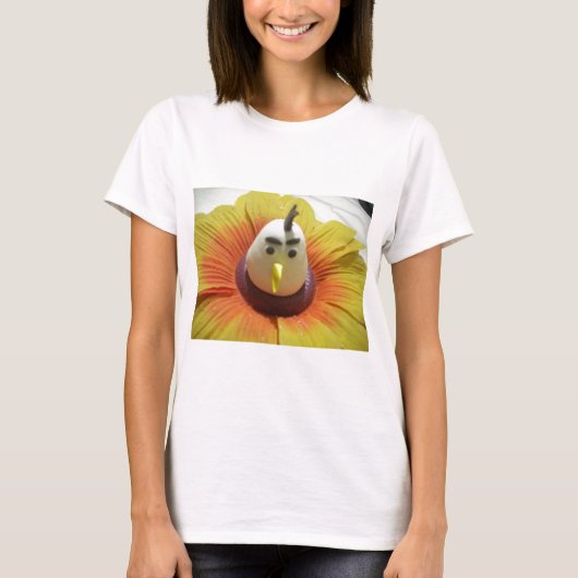 T-shirt Oiseau sculpté en Tournesol Imprimer (Devant)
