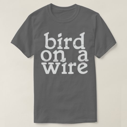 T-shirt oiseau sur fil (Design devant)