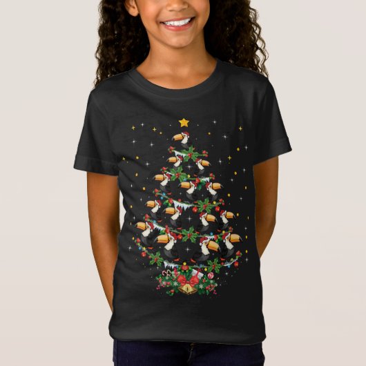 T-Shirt Oiseau Toucan Amant Xmas Arbre Santa Hat Toucan Ch (Devant)
