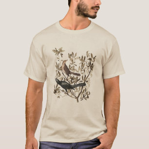 T-shirt Oiseaux à l'aquarelle vintage sur branches Décorat