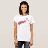 T-shirt Oiseaux Abstraits Roses Frais Impression Créative (Devant entier)