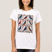 T-shirt Oiseaux Art folklorique - 3x3 Oiseaux Amoureux Ter (Devant)