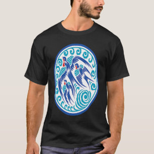 T-shirt Oiseaux bleus volants