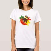T-shirt Oiseaux d'automne, Feuilles et baies (Devant)