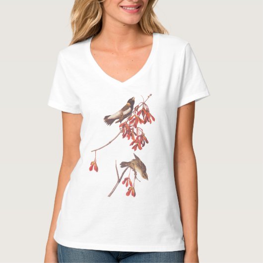 T-shirt Oiseaux de brume de riz d'Audubon ou oiseaux Bobol (Devant)
