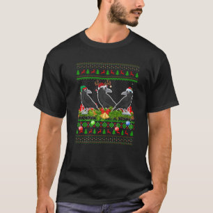 T-shirt Oiseaux de corbeau Amoureux Noël Éclairage Père No
