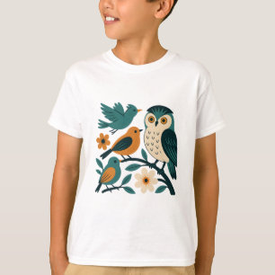 T-shirt Oiseaux de la Forêt Whimsical - Chouette et Songbi