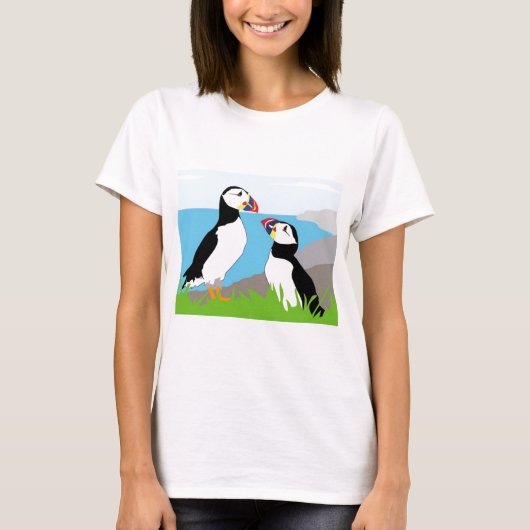 T-shirt Oiseaux de mer de macareux (Devant)