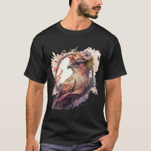 T-shirt Oiseaux De Prey Kite Oiseau Fleur Couronne Florale