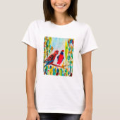 T-shirt Oiseaux de Rosella dans l'art de l'aquarelle des a (Devant)