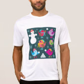 T-shirt Oiseaux d'hiver Jouer dans la neige avec Snowman (Devant)
