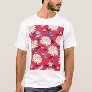T-shirt Oiseaux et chrysanthèmes : Floral Vintage