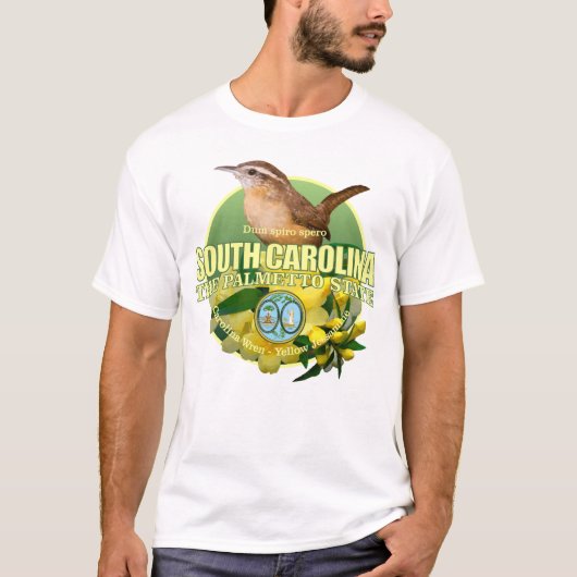 T-shirt Oiseaux et fleurs de l'État de Caroline du Sud (Devant)