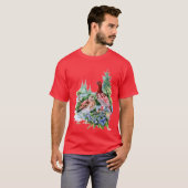 T-shirt Oiseaux et fleurs de l'état de l'Alaska (Devant entier)