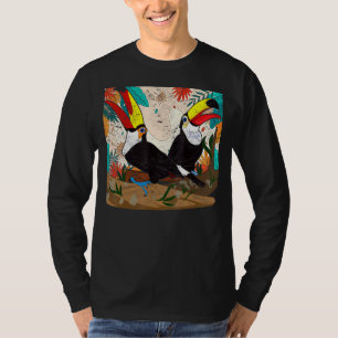 T-shirt Oiseaux exotiques Fleurs sauvages Animaux tropicau