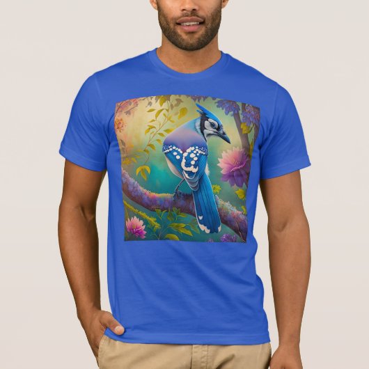 T-shirt Oiseaux Fantastiques Geai Bleu (Devant)