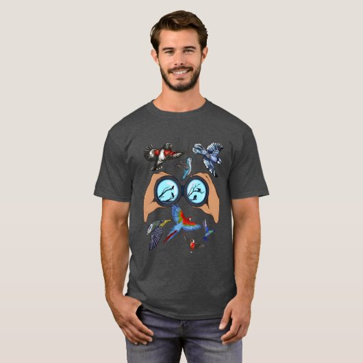 T-shirt Oiseaux observer le design binoculaire pour un ois (Devant entier)