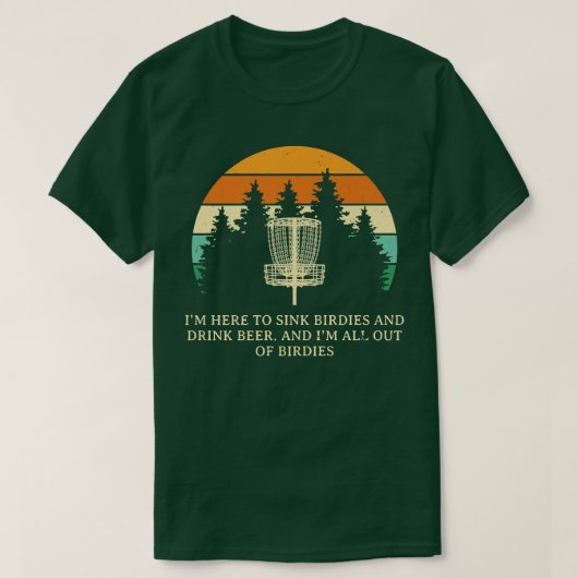 T-shirt Oiseaux qui coulent et bière à boire Disc Golf Gol (Design devant)