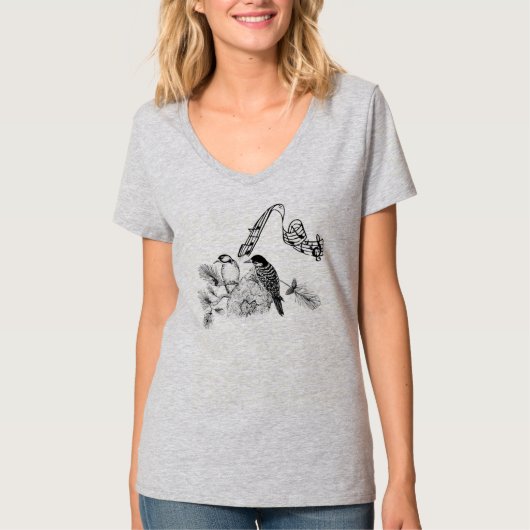 T-shirt Oiseaux vintages (Devant)