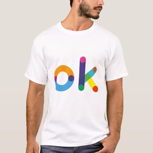 T-shirt OK drôle de texte coloré (Devant)