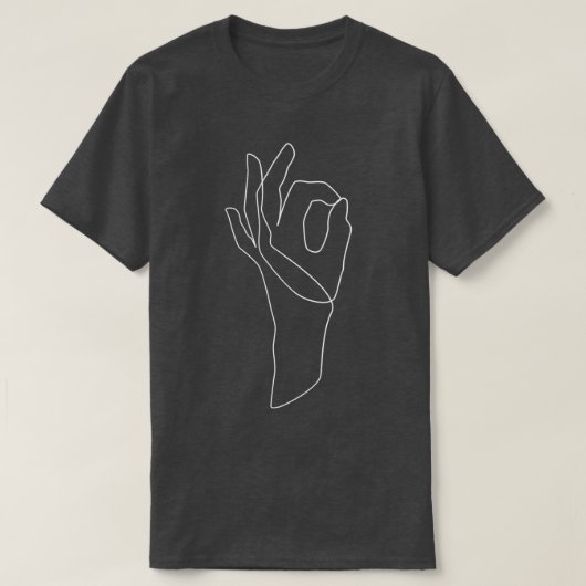 T-shirt OK Gesture de main noir et blanc (Design devant)