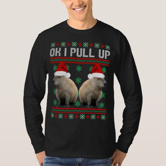 T-shirt Ok J'Ai Tiré Capybara Ugly Sweater Meme (Devant)