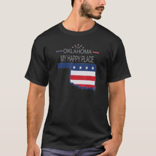 T-shirt OK Oklahoma Mon Endroit Préféré Carte des Drapeau