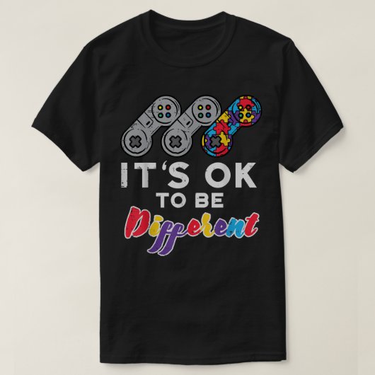 T-shirt Ok Pour Être Différents Gamer Boys Sensibilisation (Design devant)