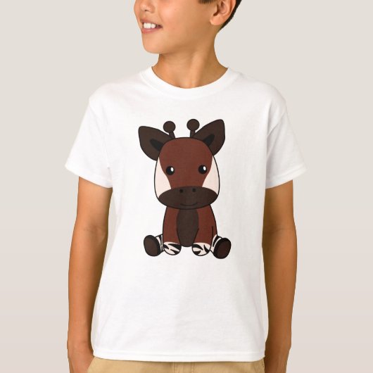T-shirt Okapi Cute Forest Giraffe Zebra Giraffes Animal (Devant)