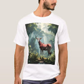T-shirt Okapi Dans La Forêt Pluviale (Zebra Giraffe), (Devant)