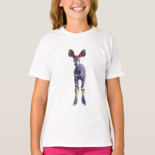 T-shirt Okapi de la forêt stylisé et saisissant pour enfan