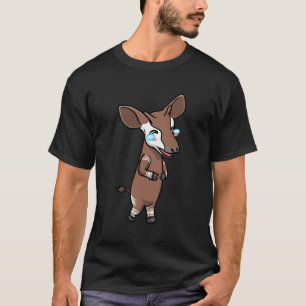 T-shirt Okapi Rire Kawaii Emoticon Zebra Giraffe